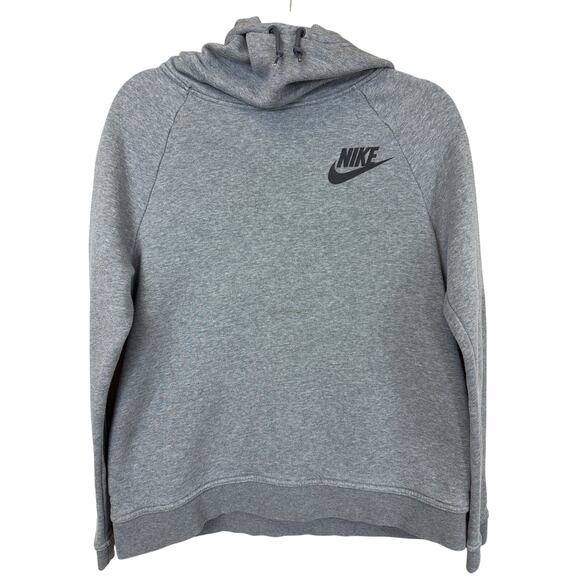 Nike Jackets & Blazers - Nike Gray High-Neck Hooded Pullover Top Size M
